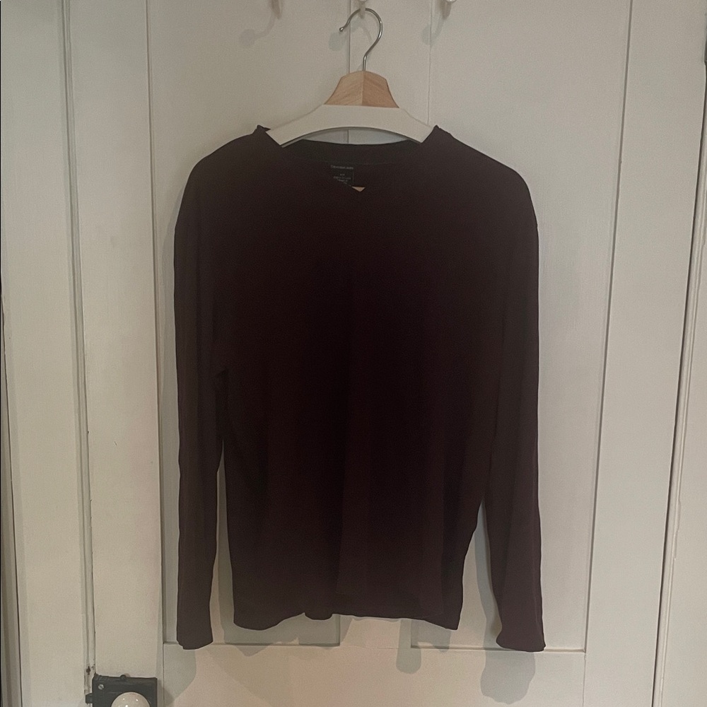 Calvin Klein Jeans Maroon Crewneck Pullover